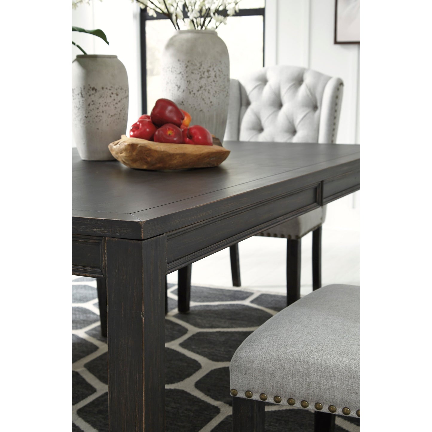 JEANETTE DINING SET - 6 CHAIRS & TABLE