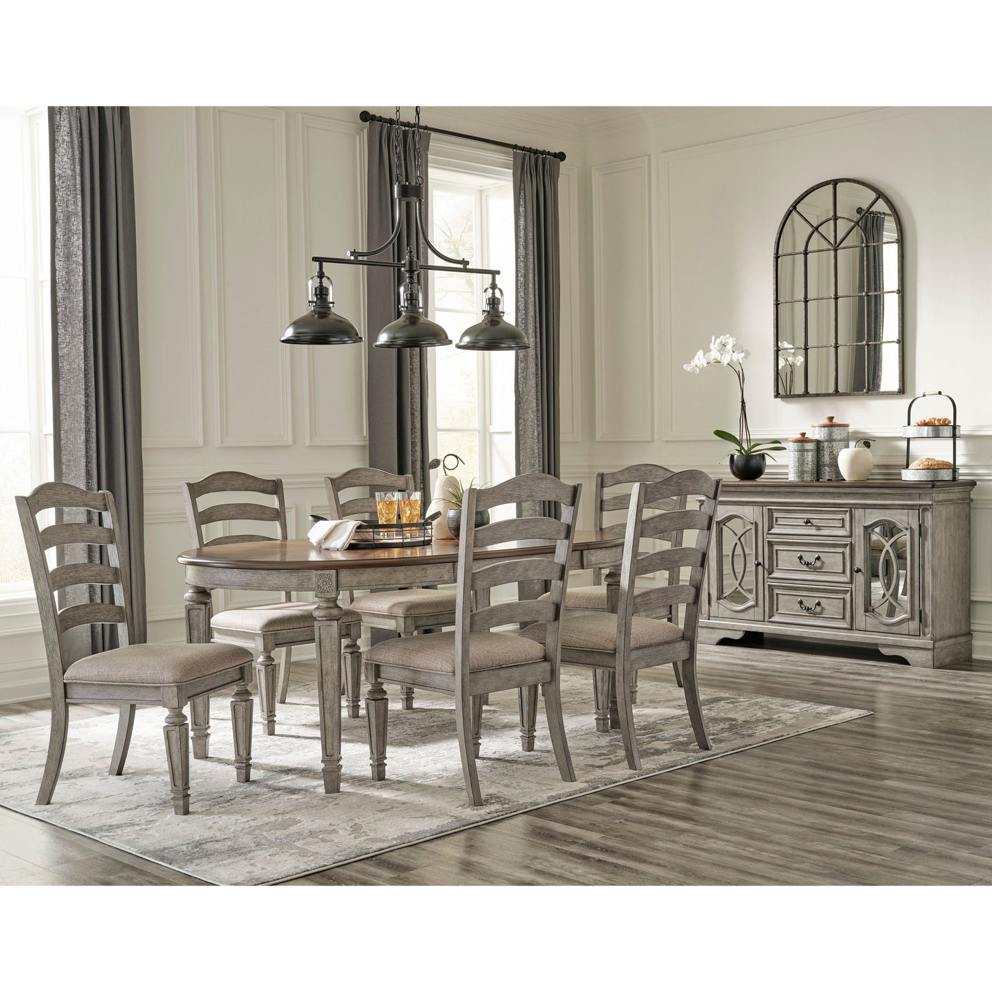 LODENBAY DINING SET - 6 CHAIRS & TABLE