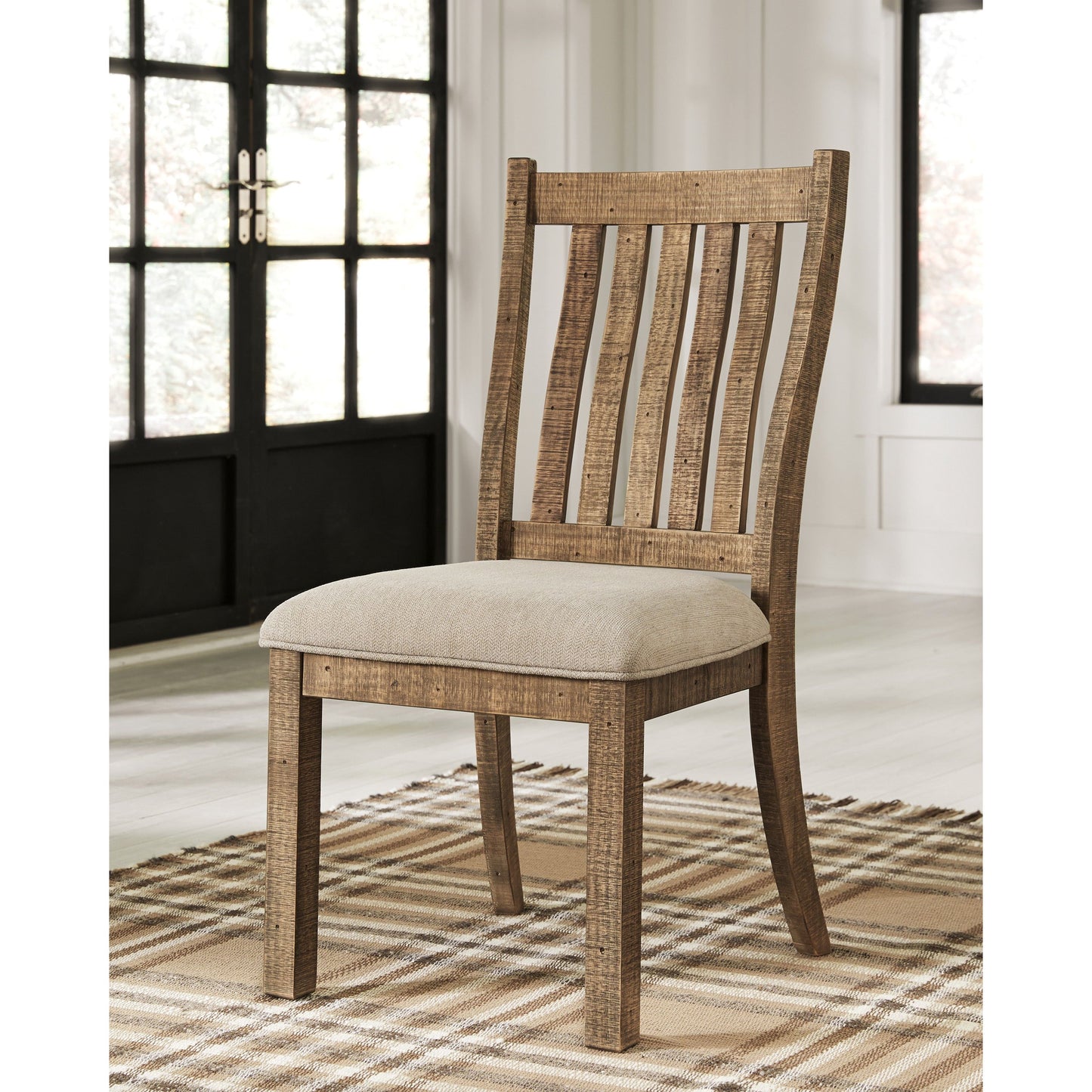 GRINDLEBURG DINING CHAIR - LIGHT BROWN