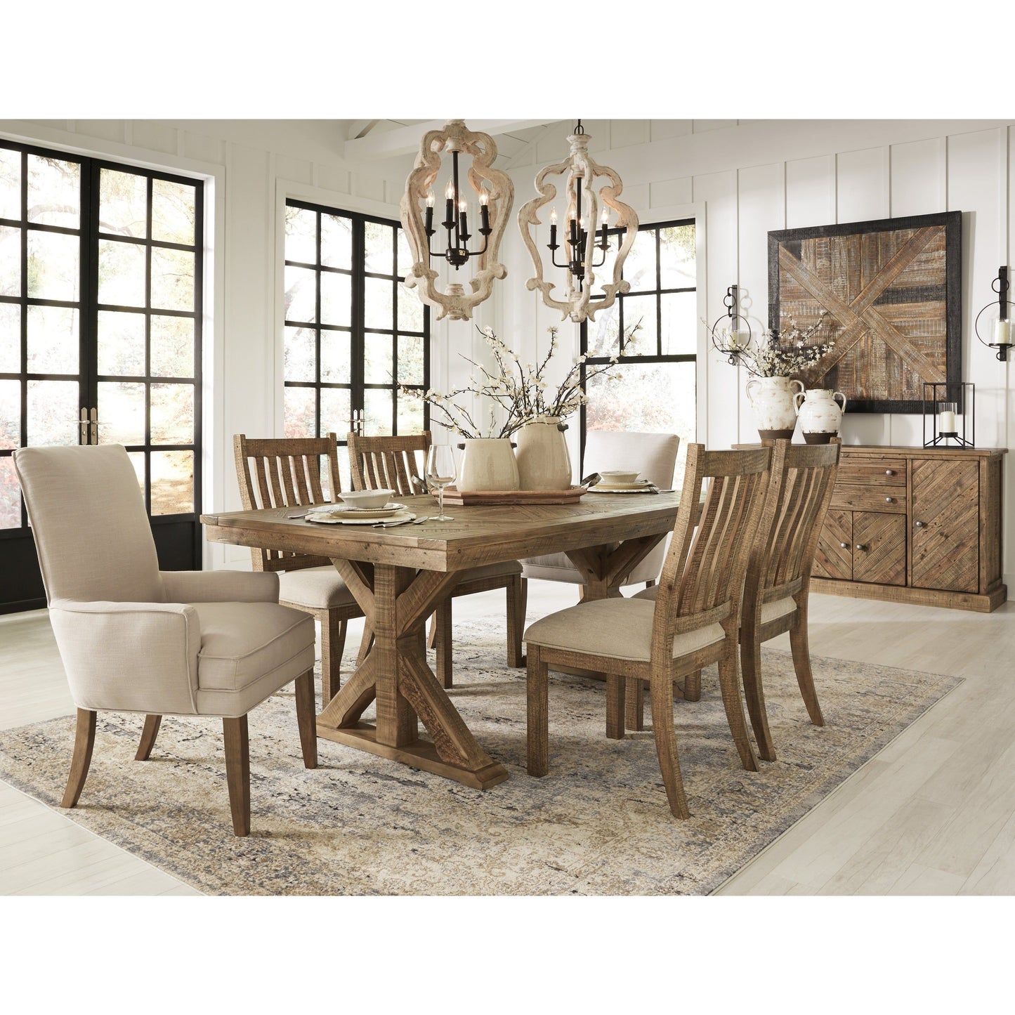 GRINDLEBURG DINING TABLE - LIGHT BROWN