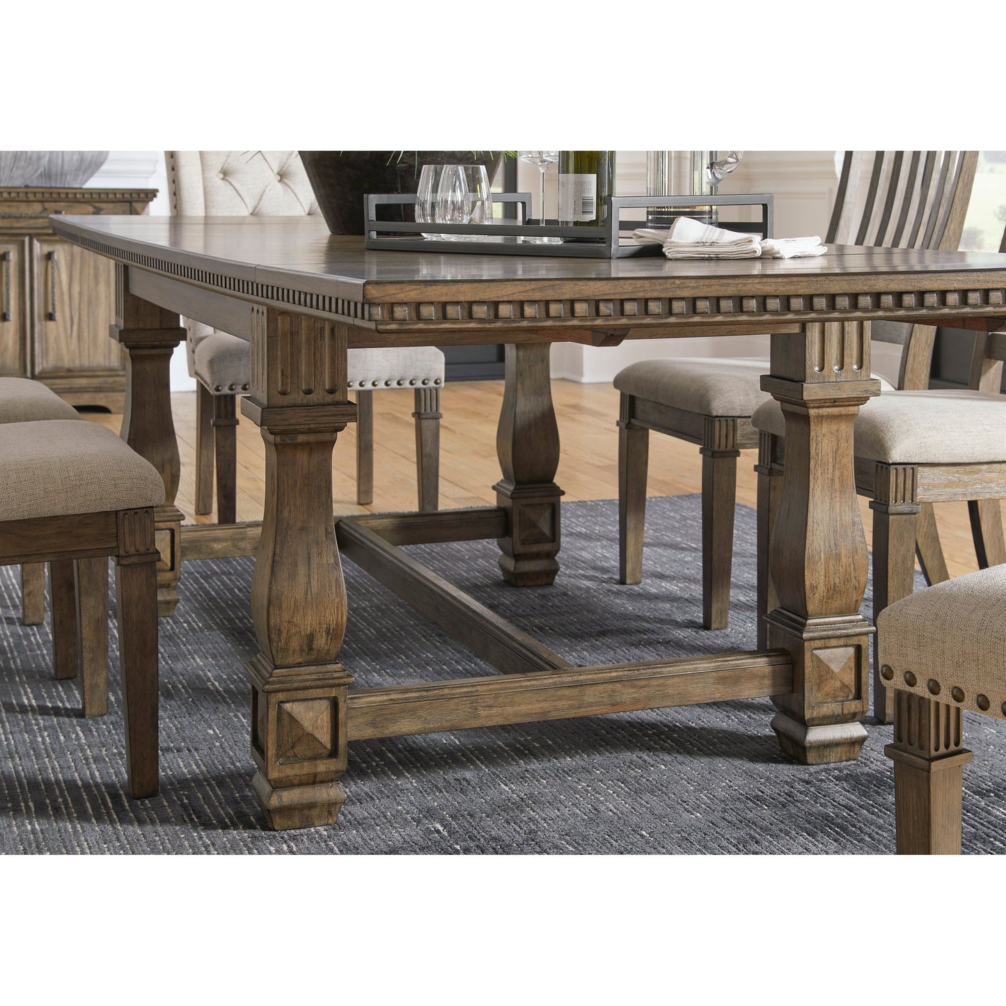 MARKENBURG EXTENSION DINING TABLE - BROWN