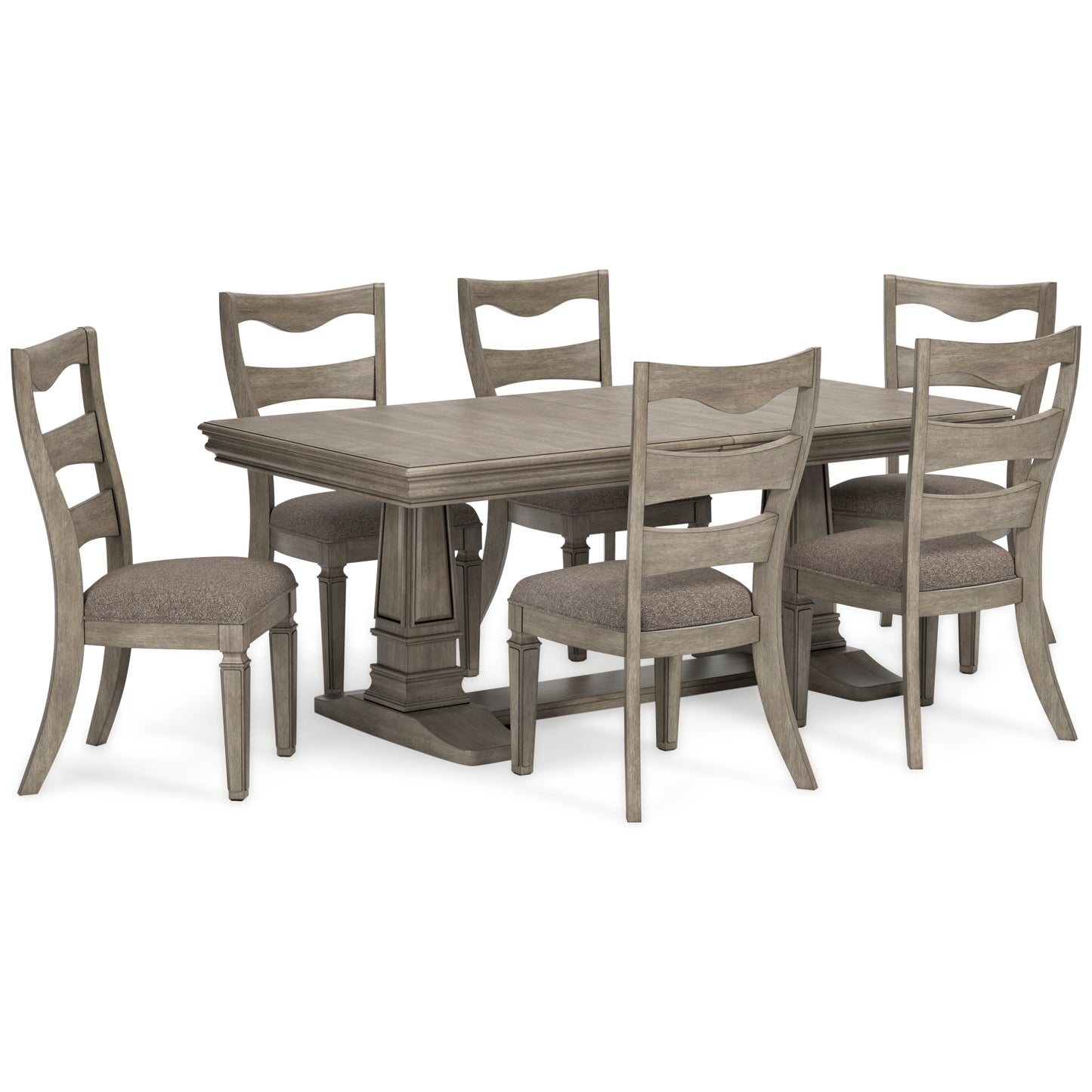 LEXORNE DINING SET - 6 CHAIRS AND TABLE