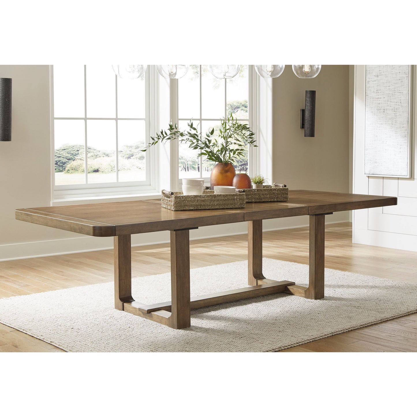 CABALYNN DINING SET - 4 CHAIRS, TABLE & BENCH