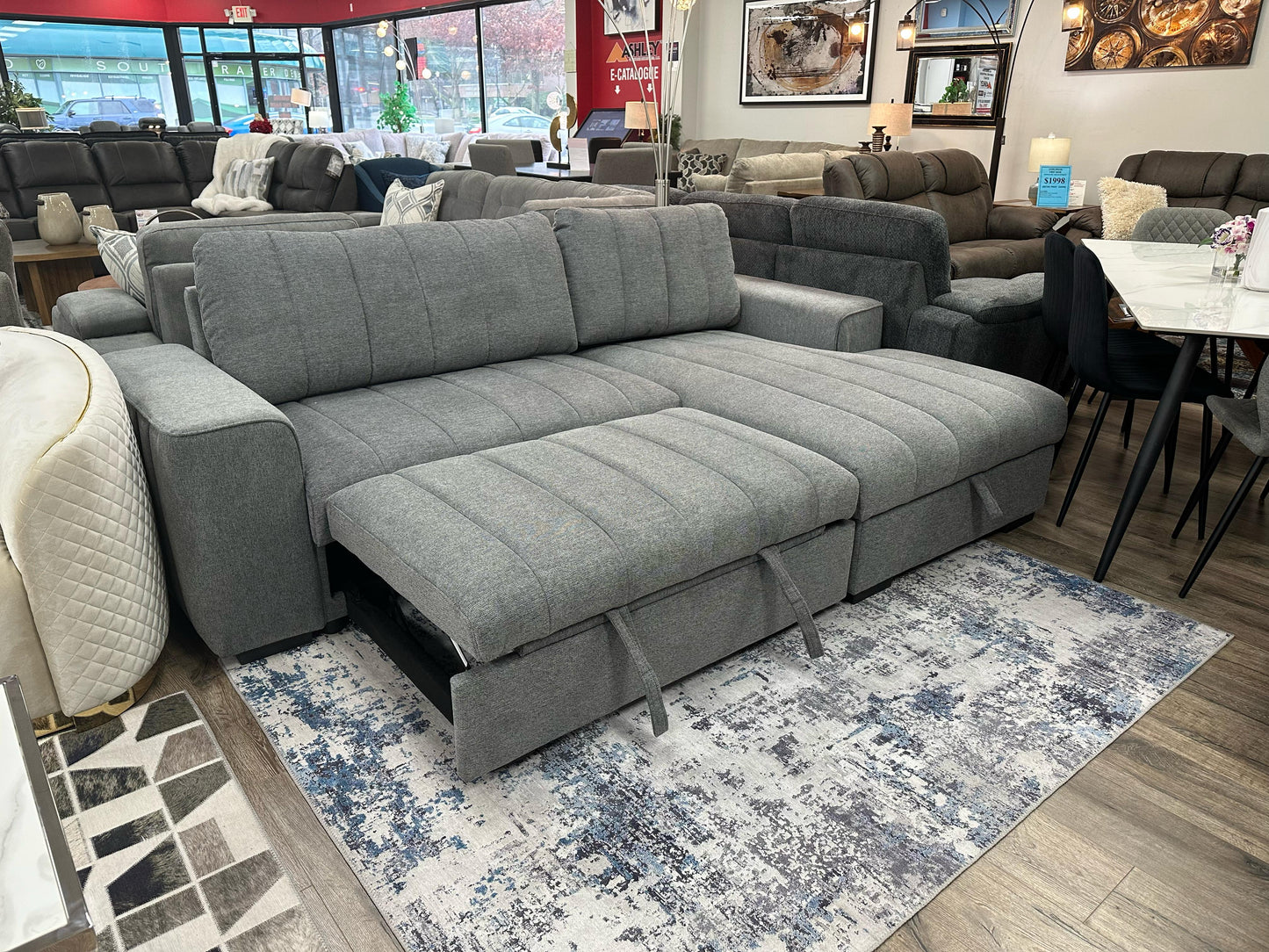 Calana Sleeper Sectional - Grey