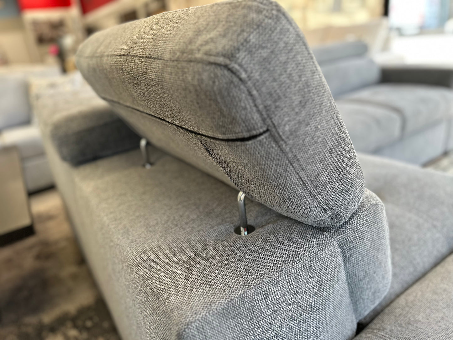 TYSON 3-Piece Sectional with Pullout Sleeper and Storage Ottoman - Gray Fabric