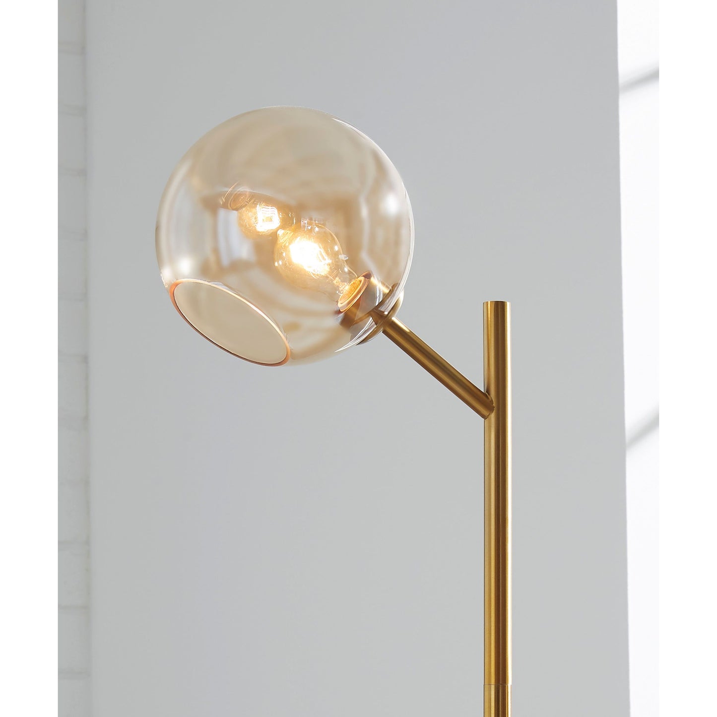ABANSON FLOOR LAMP - AMBER/GOLD FINISH