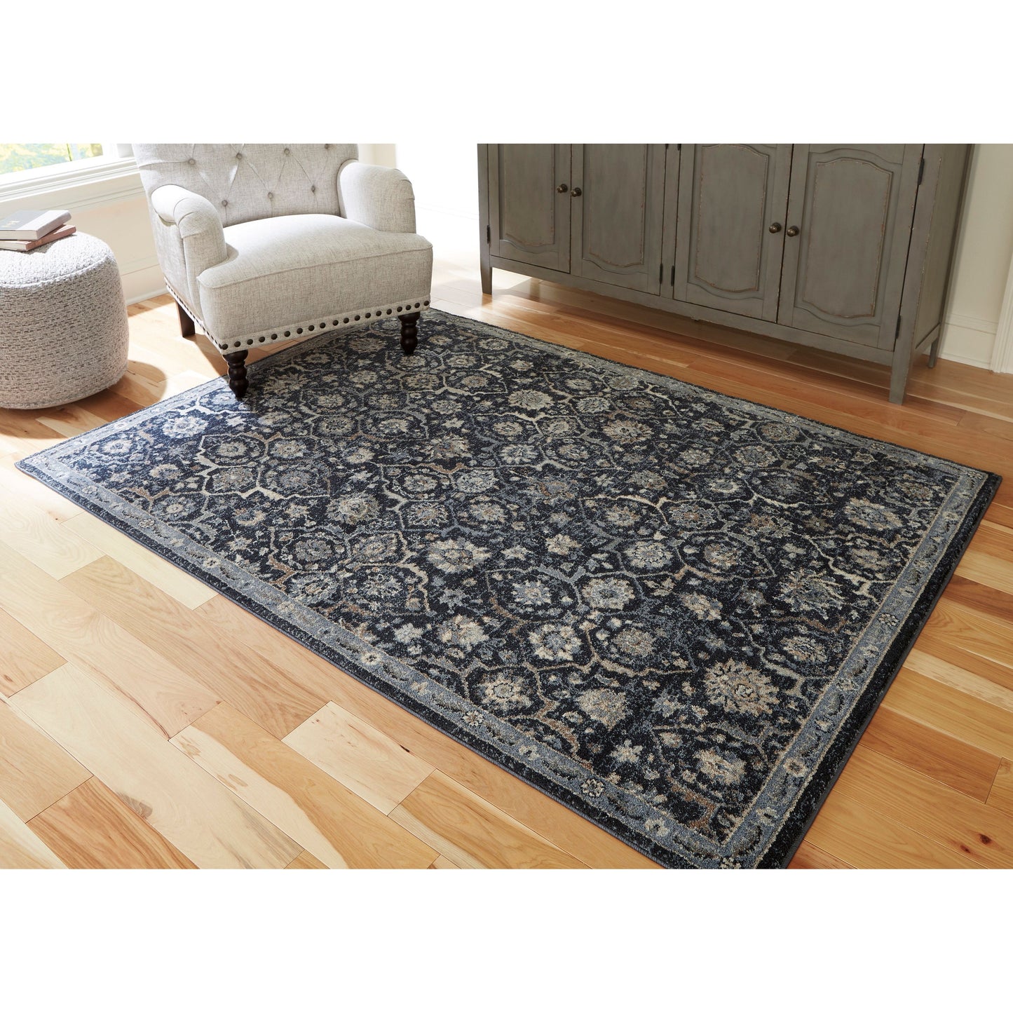 HILCOTT RUG - BLUE/CREAM/BROWN