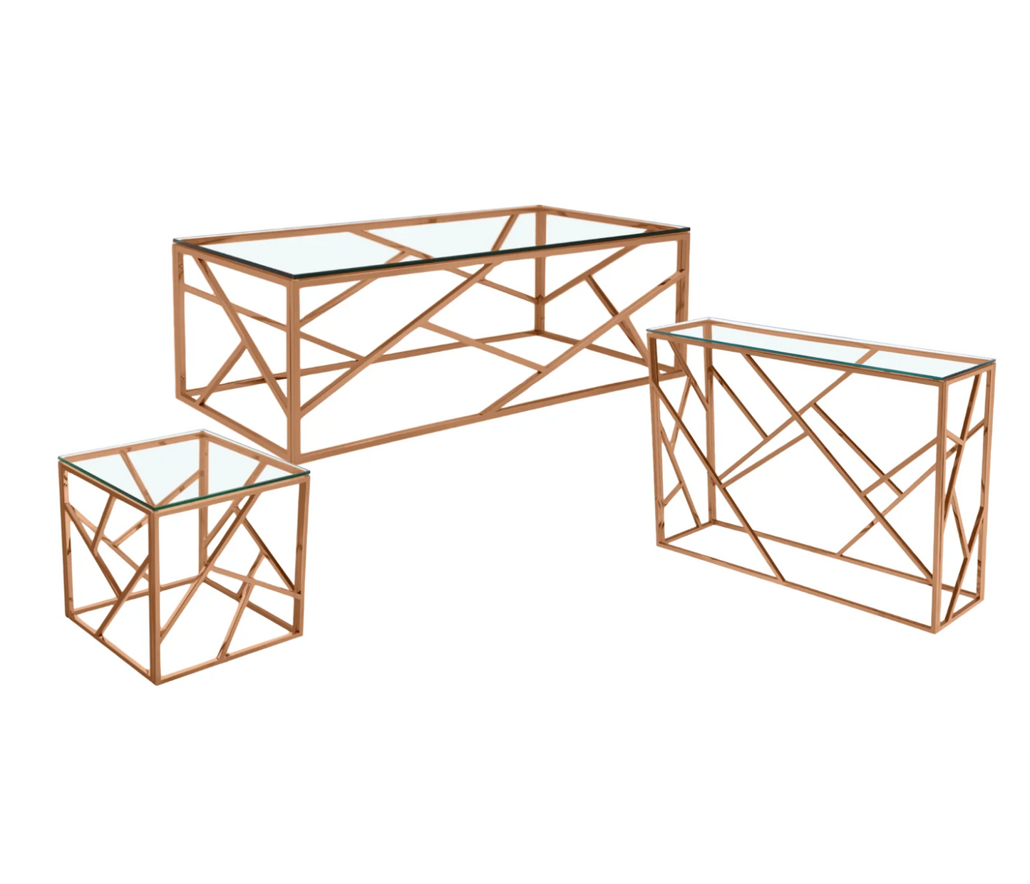 Casa Rose Gold (Pack of 3) - Coffee Table Set