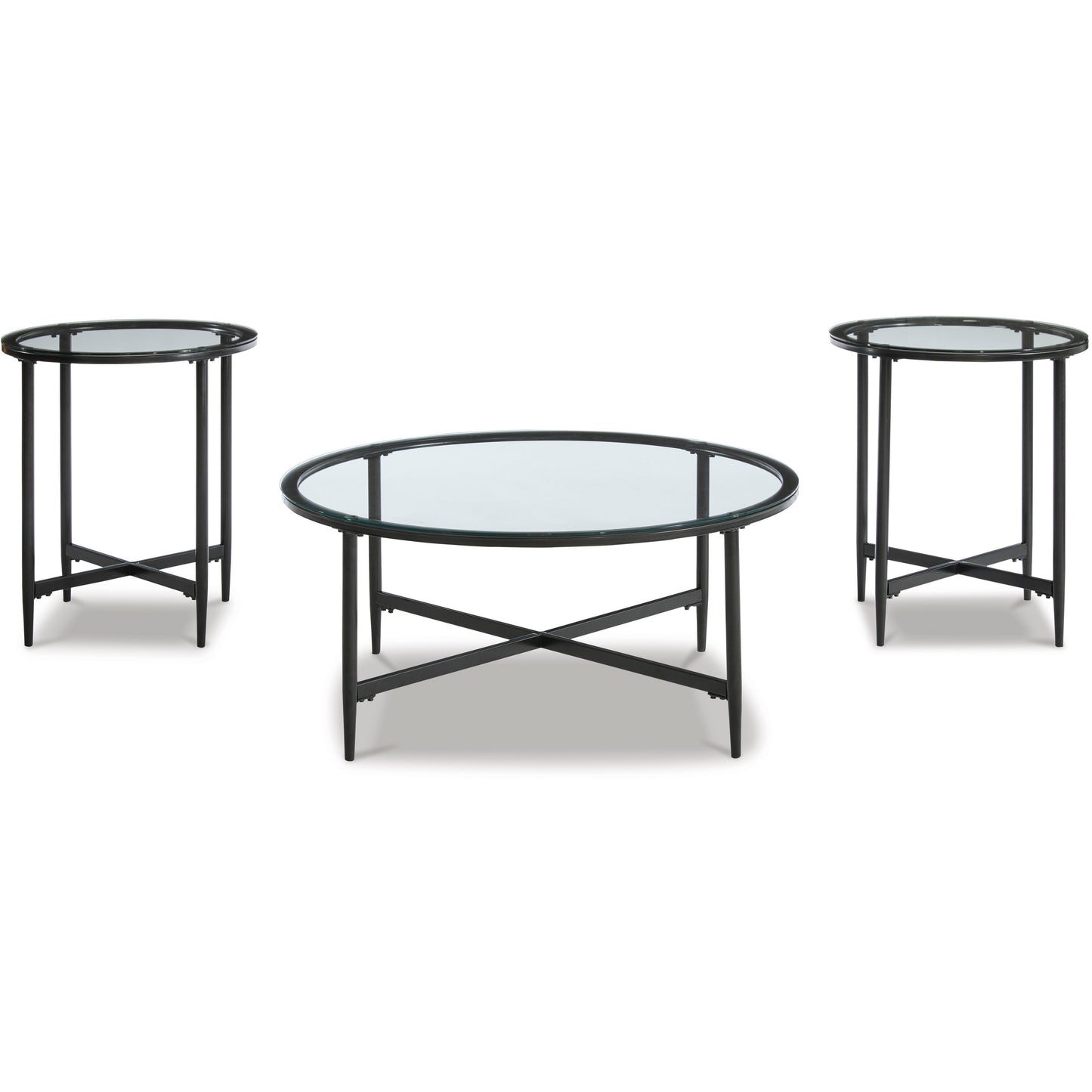STETZER COFFEE TABLE SET (SET OF 3) - BLACK