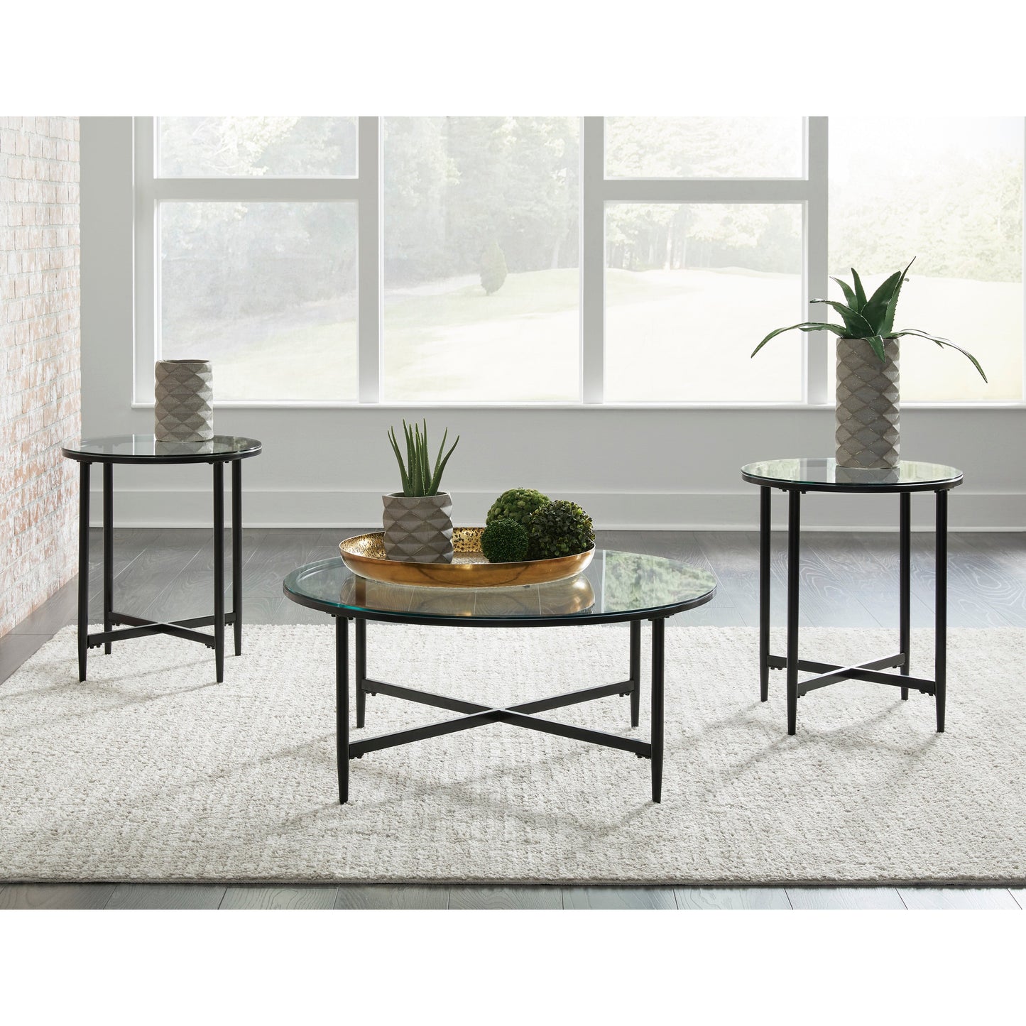 STETZER COFFEE TABLE SET (SET OF 3) - BLACK