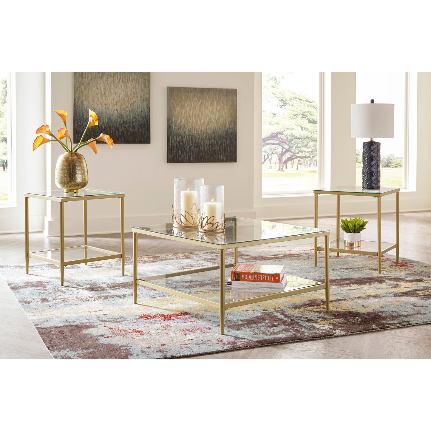 ZERIKA TABLE (SET OF 3) - GOLD FINISH