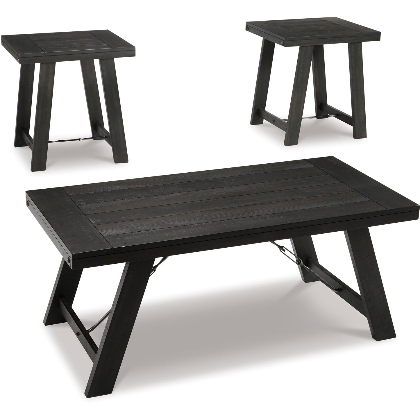 NOORBROOK COFFEE TABLE SET (SET OF 3) - BLACK/PEWTER