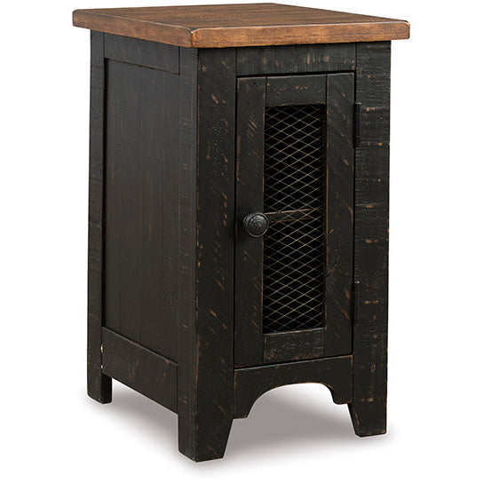 VALEBECK CHAIR SIDE END TABLE - BLACK/BROWN