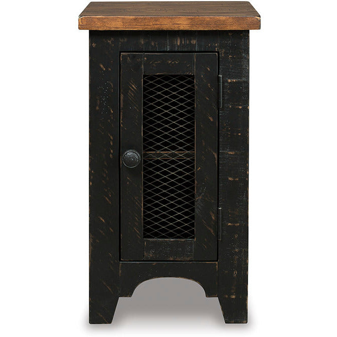 VALEBECK CHAIR SIDE END TABLE - BLACK/BROWN