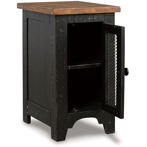 VALEBECK CHAIR SIDE END TABLE - BLACK/BROWN