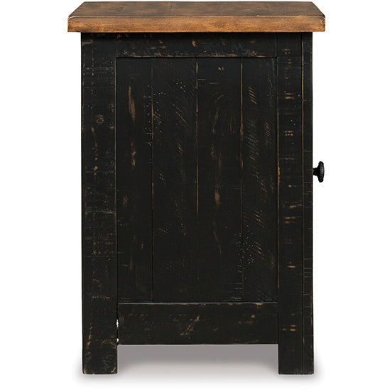 VALEBECK CHAIR SIDE END TABLE - BLACK/BROWN