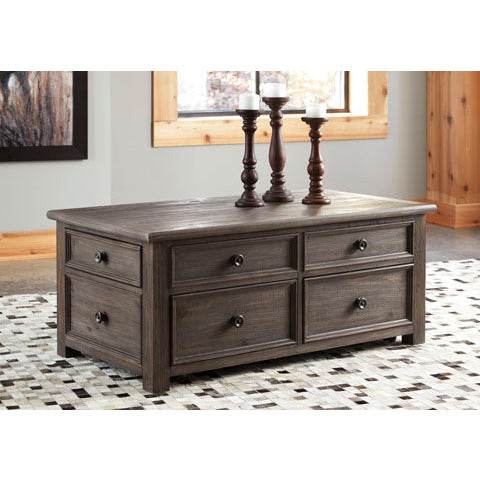 WYNDAHL LIFT-TOP COFFEE TABLE - RUSTIC BROWN