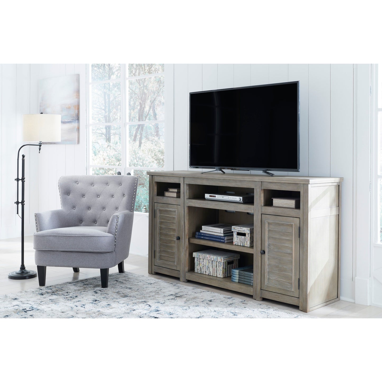 MORESHIRE 72" TV STAND - BISQUE