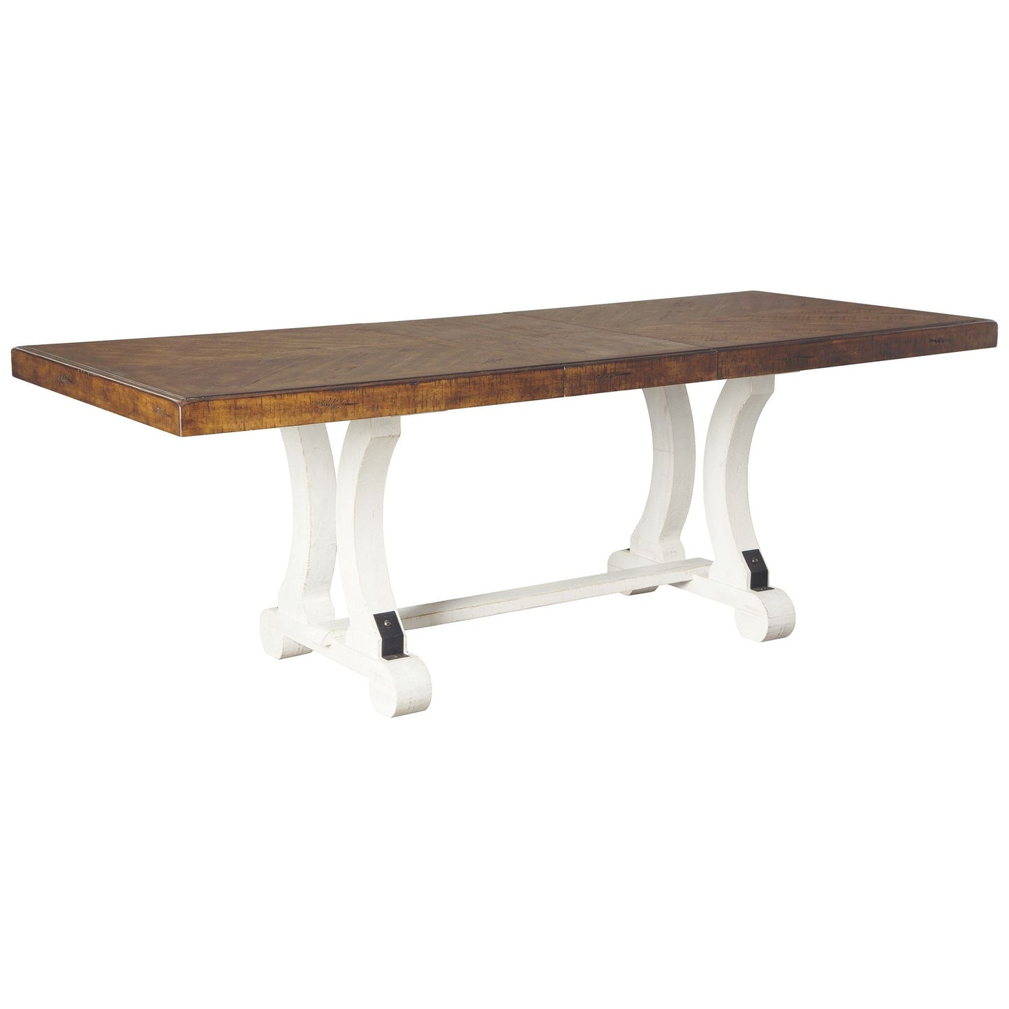 Valebeck - White / Brown - Rectangular Dining Room Table