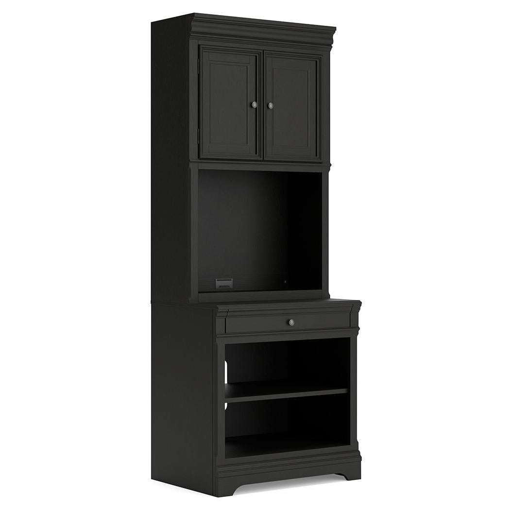 Beckincreek - Black - Bookcase With Door Hutch