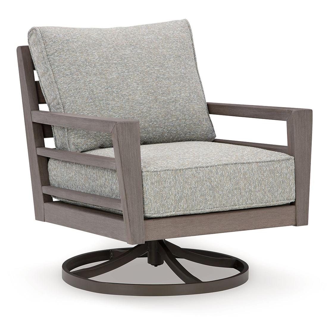 Hillside Barn - Gray / Brown - Swivel Lounge W/ Cushion