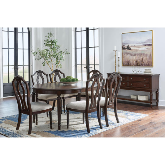 Lavinton - 8 Pc. - Dining Room Extension Table, 6 Side Chairs, Server - Brown
