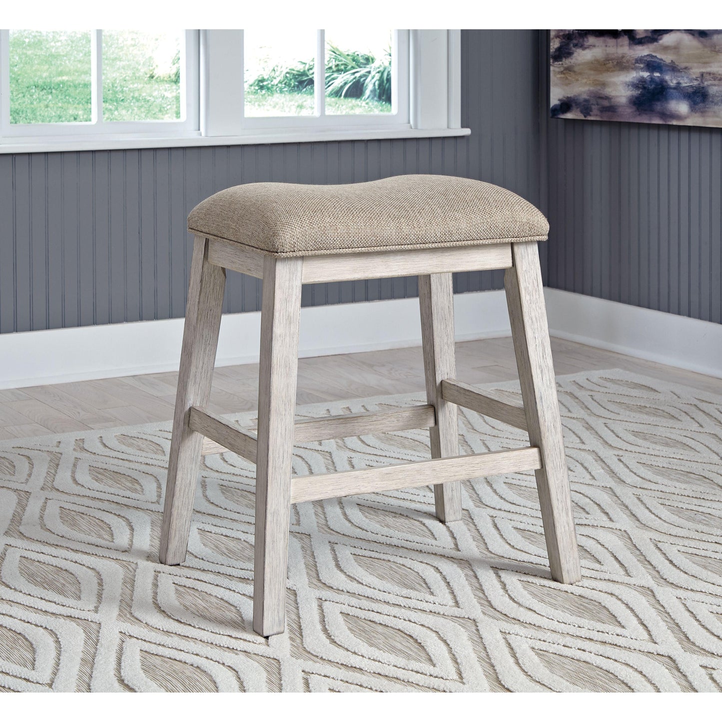 Skempton - White - Upholstered Stool (Set of 2)