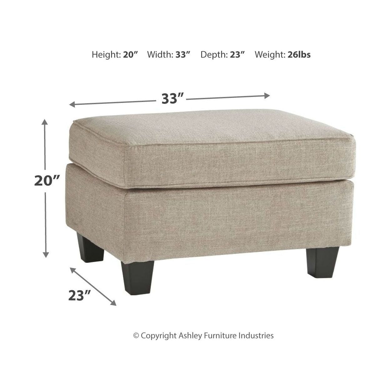 Abney - Driftwood - Ottoman