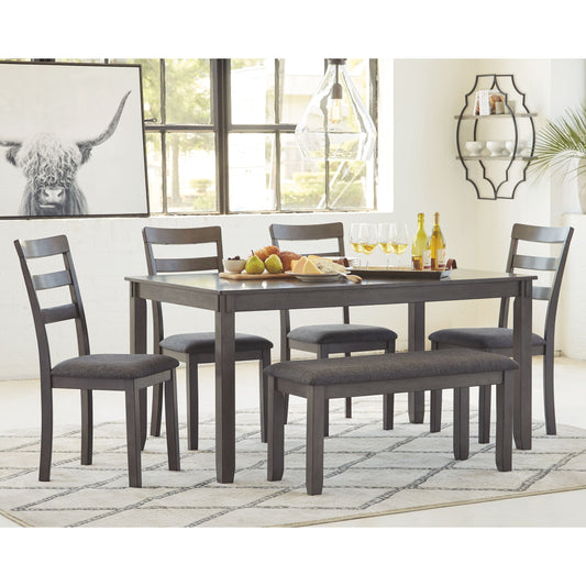 Bridson - Gray - Rect Drm Table Set (Set of 6)