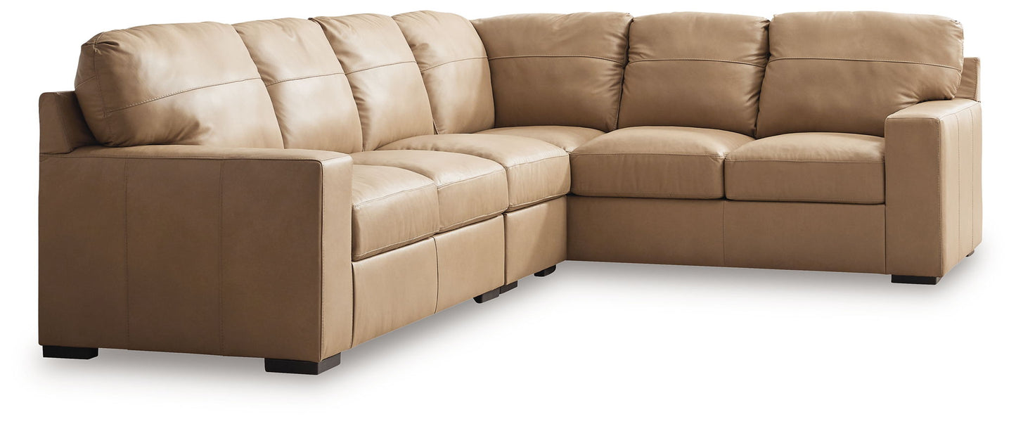 Bandon - Toffee - 3-Piece Sectional With Laf Loveseat - Leather Match