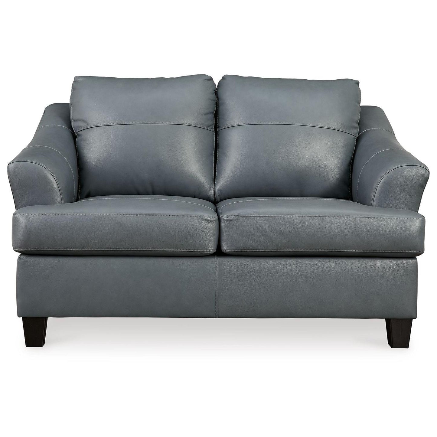 Genoa - Steel - Loveseat - Leather Match