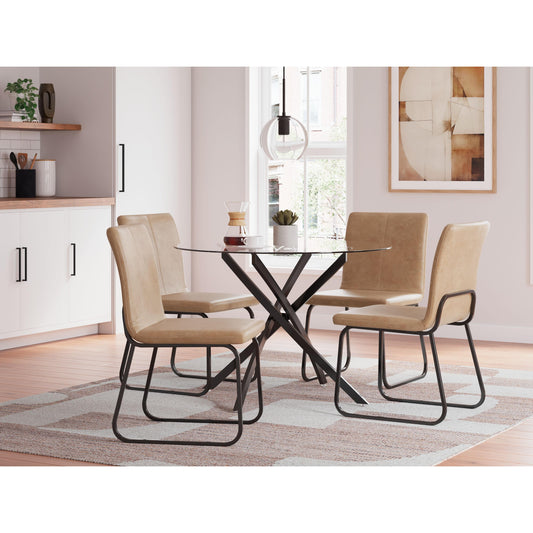 Pharwynn - 5 Pc. - Dining Room Table, 4 Side Chair - Black