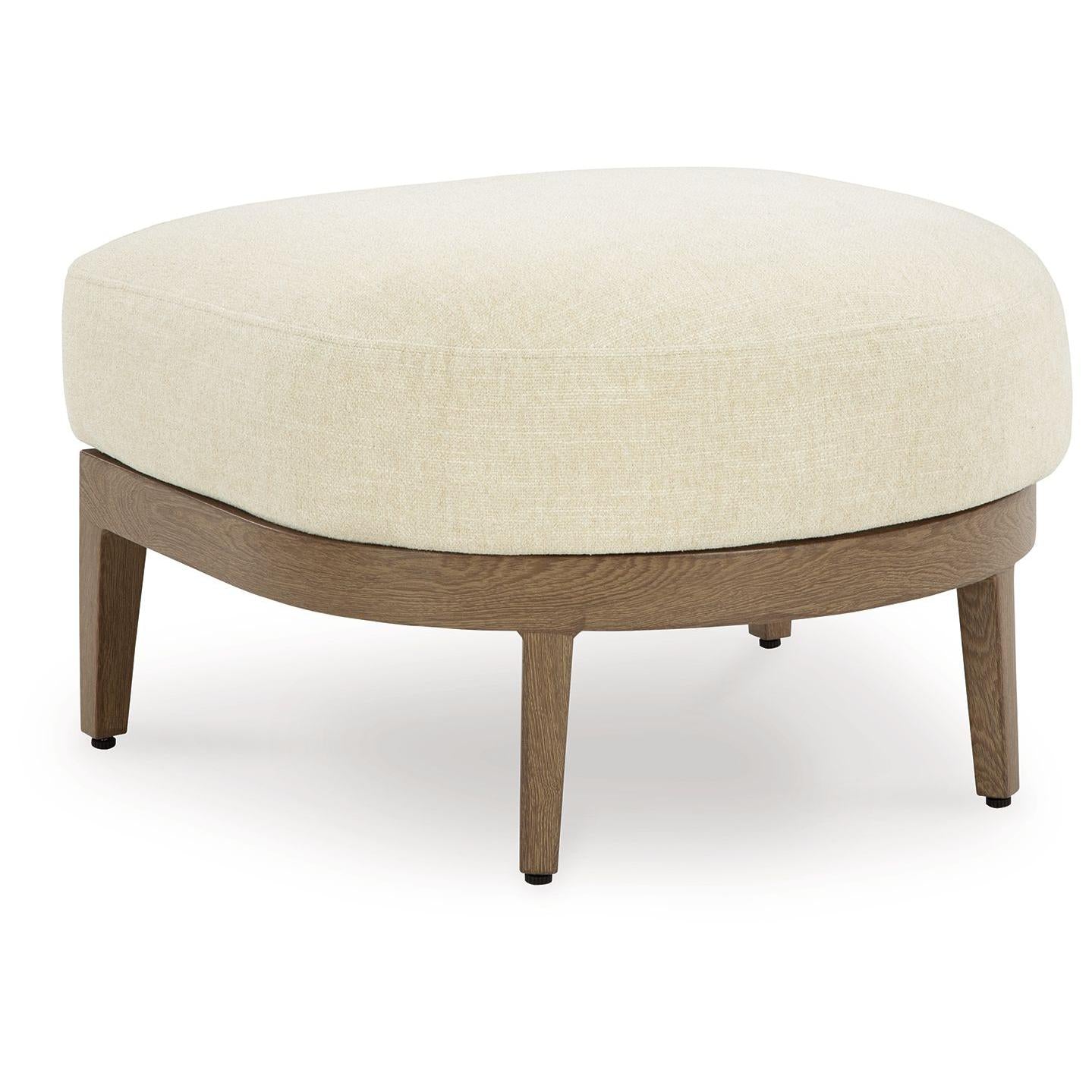 Serene Bay - Dark Brown / White - Ottoman With Cushion
