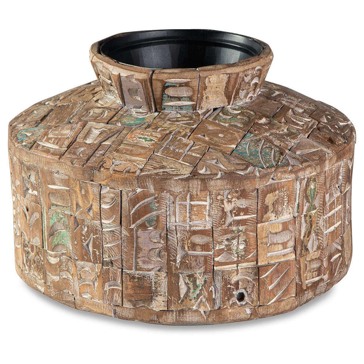 Meltland - Natural / Black - Vase - Square