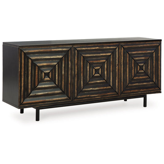 Fair Ridge - Distressed Black - Accent Cabinet