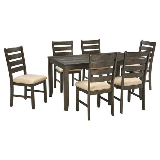 Rokane - Brown - Dining Room Table Set (Set of 7)