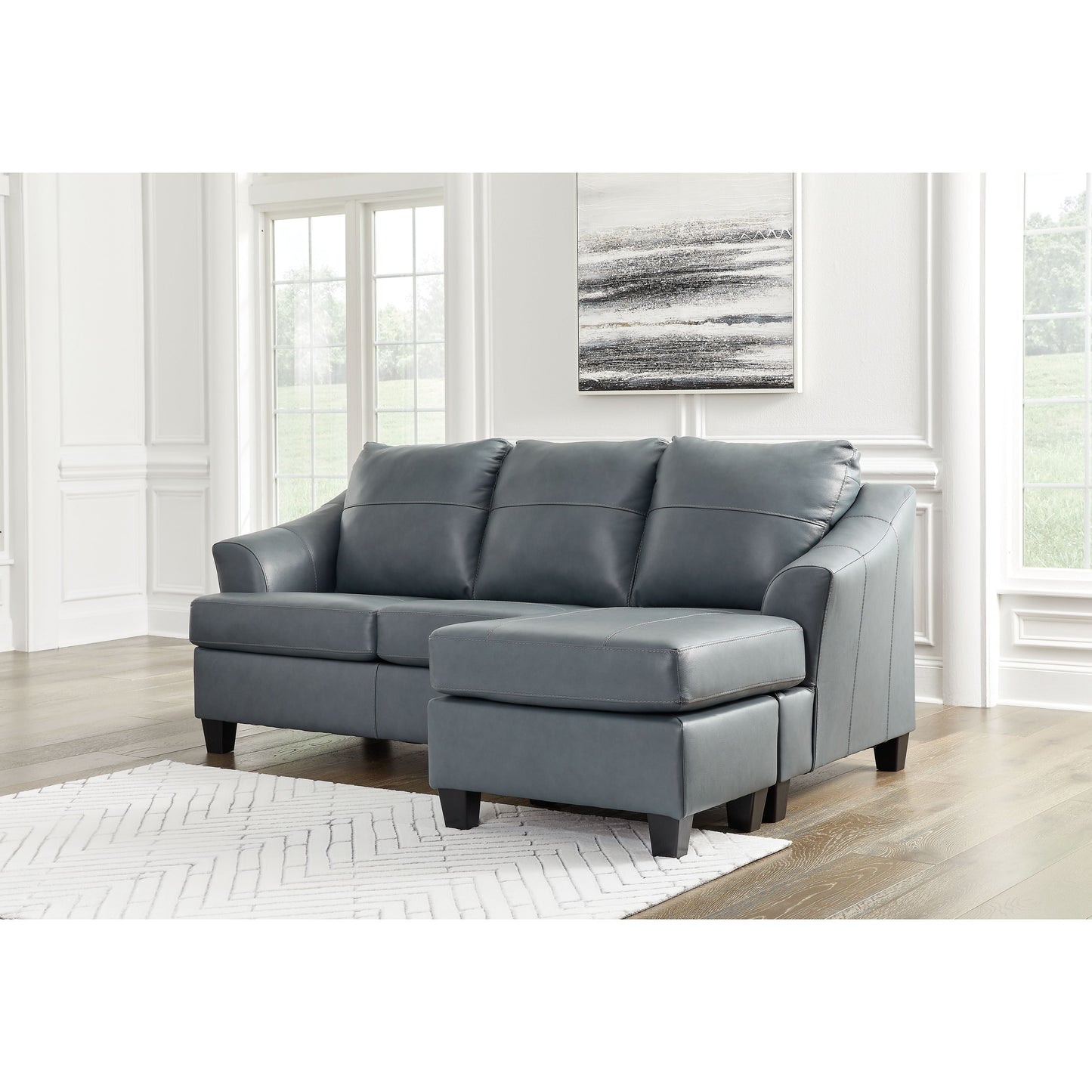 Genoa - Steel - Sofa Chaise - Leather Match