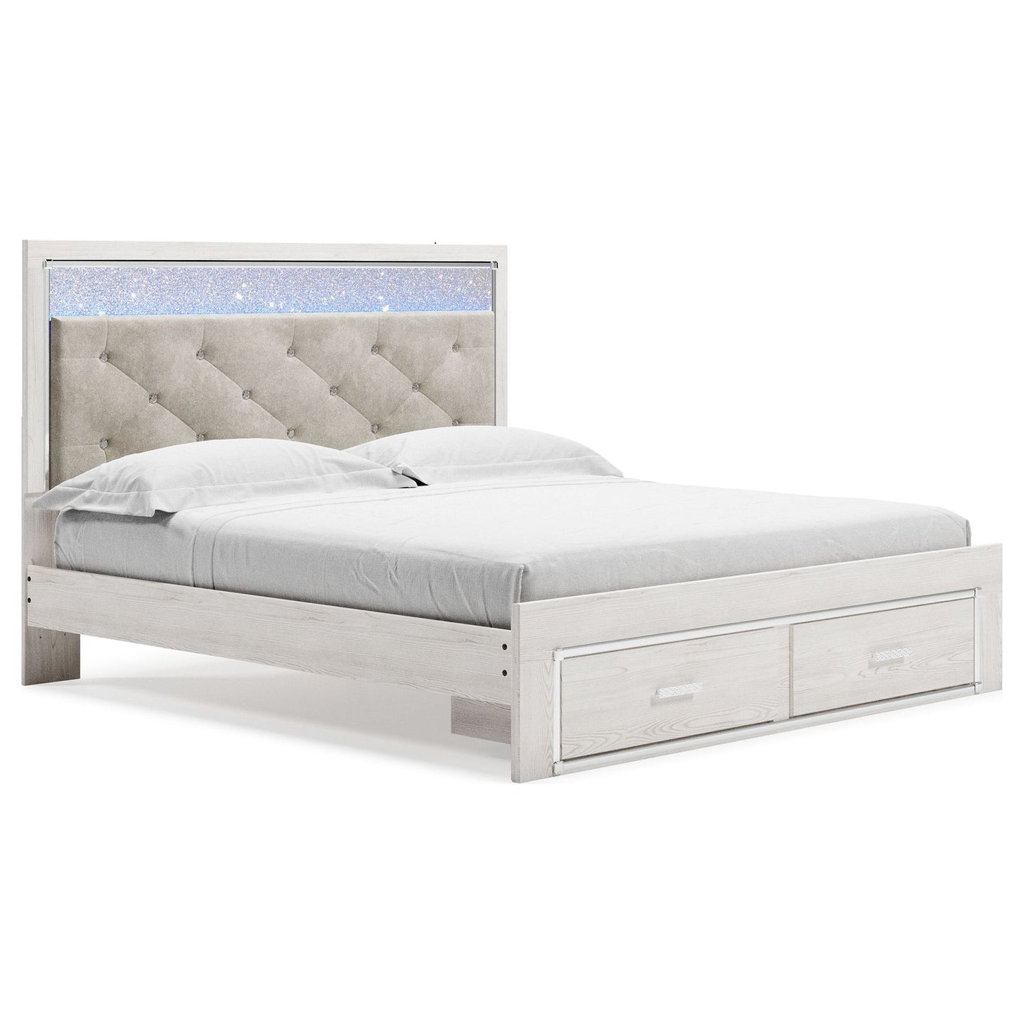 Altyra - White - King Upholstered Storage Bed