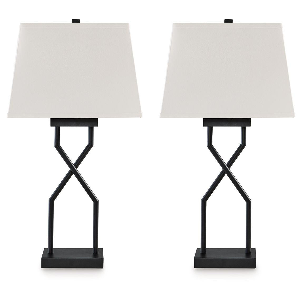 Brookthrone - Black - Metal Table Lamp (Set of 2)