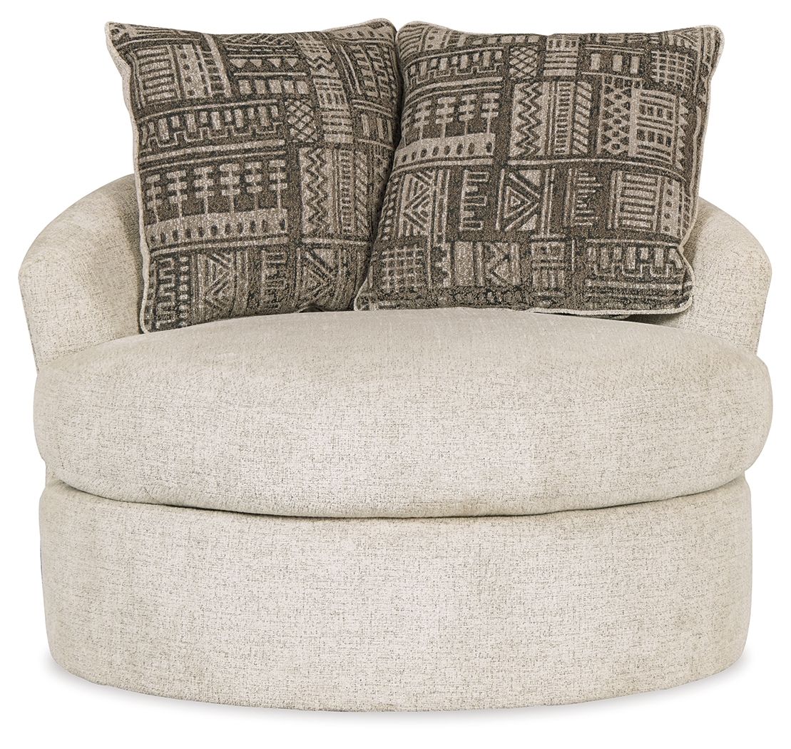 Soletren - Swivel Accent Chair - Stone - Fraser Furniture & Mattresses