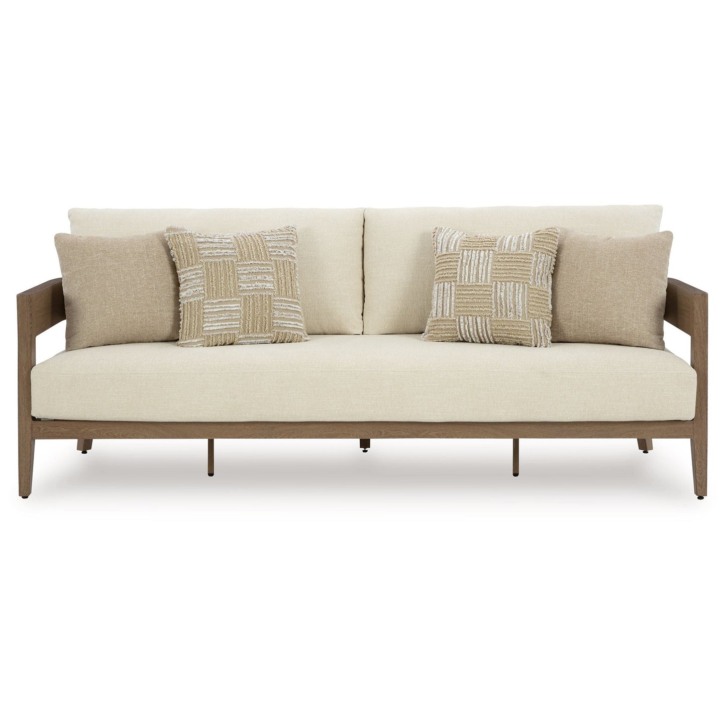 Serene Bay - Dark Brown / White - Sofa With Cushion