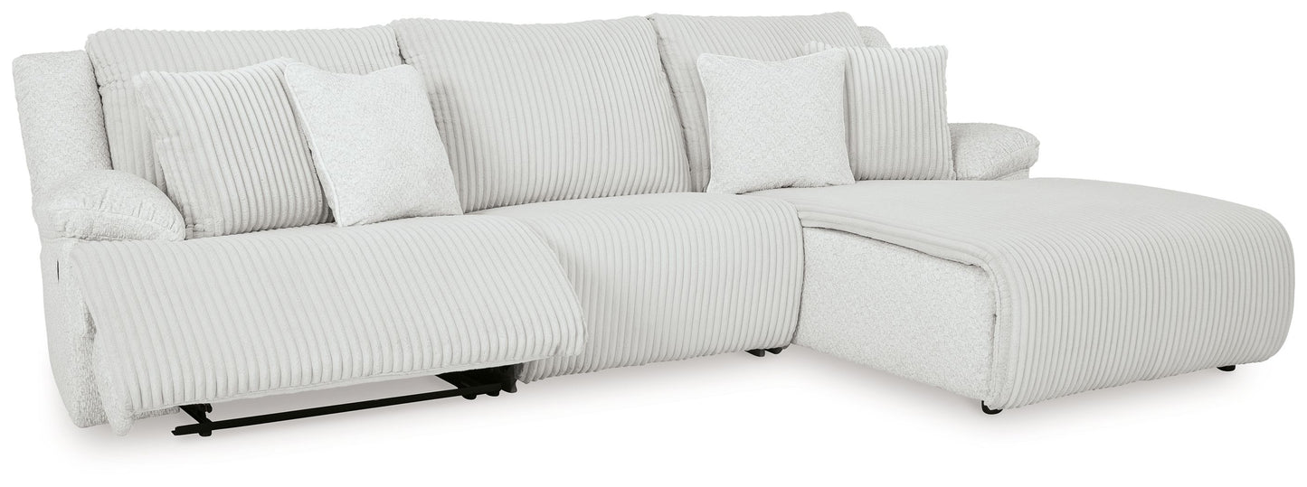 Top Tier - 3-Piece Sectional Sofa With RAF Press Back Chaise - Alloy