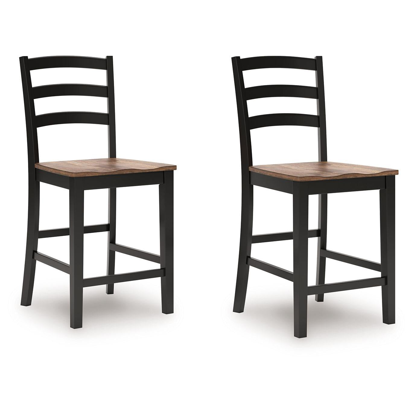 Wildenauer - Brown / Black - Barstool (Set of 2)