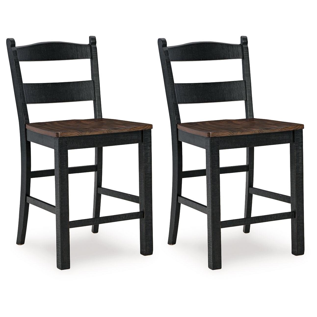 Valebeck - Black / Brown - Barstool (Set of 2)