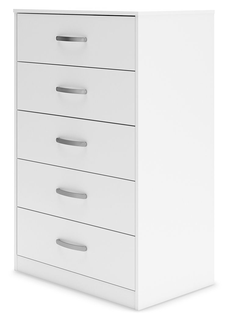Flannia - Five Drawer Chest - 46" Height - White