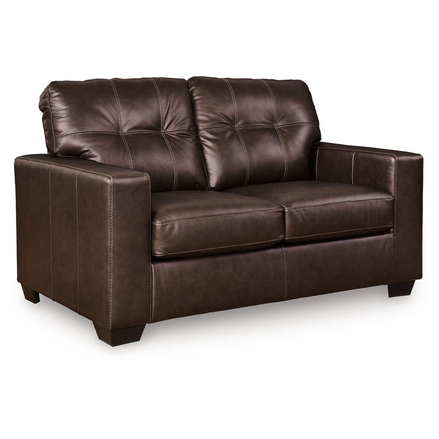 Santorine - Dark Brown - Loveseat - Leather Match