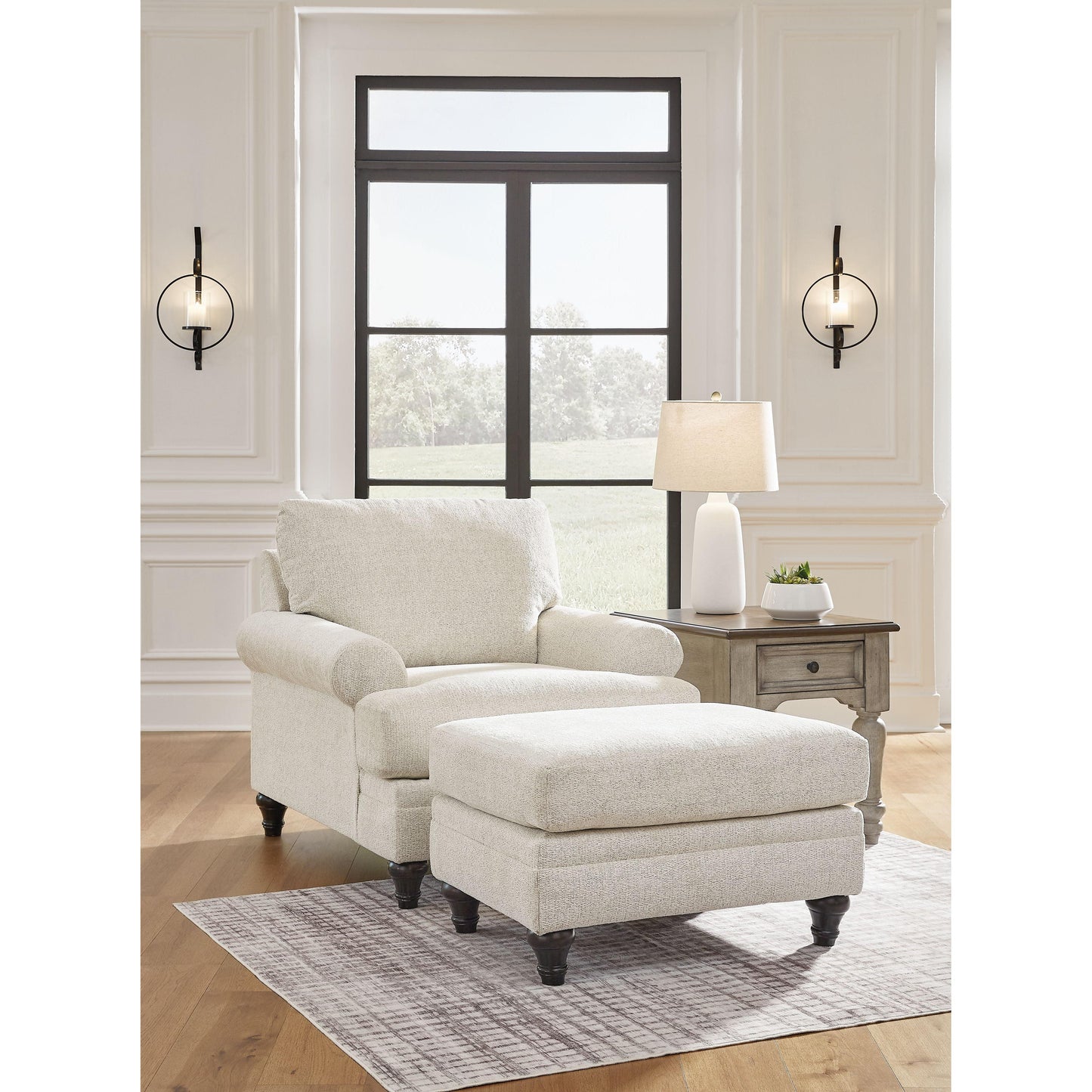Valerani - Sandstone - 2 Pc. - Chair, Ottoman