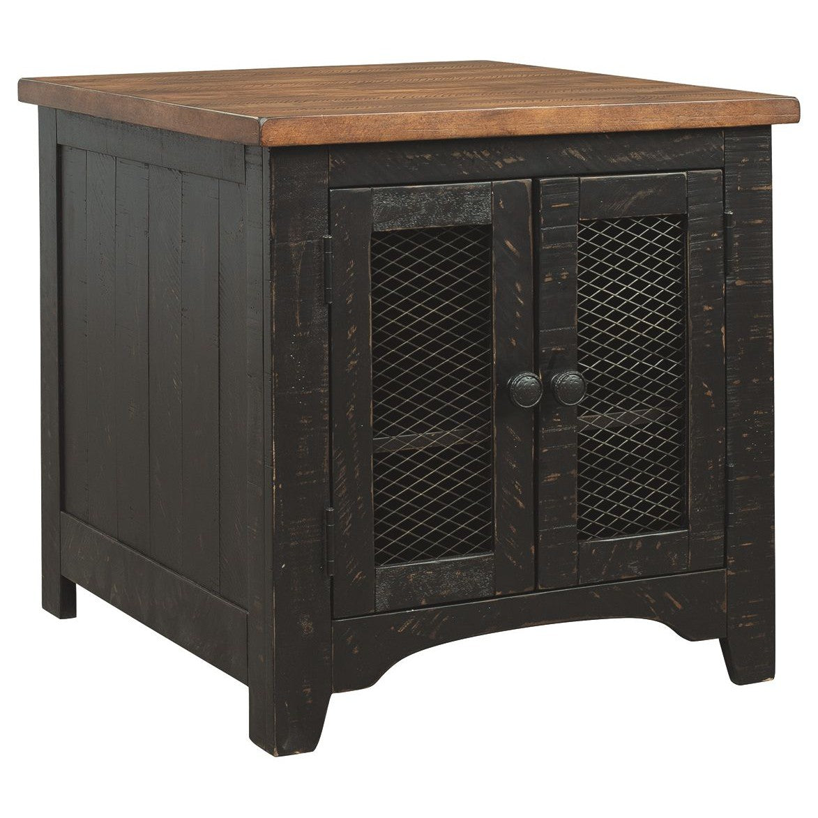 Valebeck - Black / Brown - Rectangular End Table