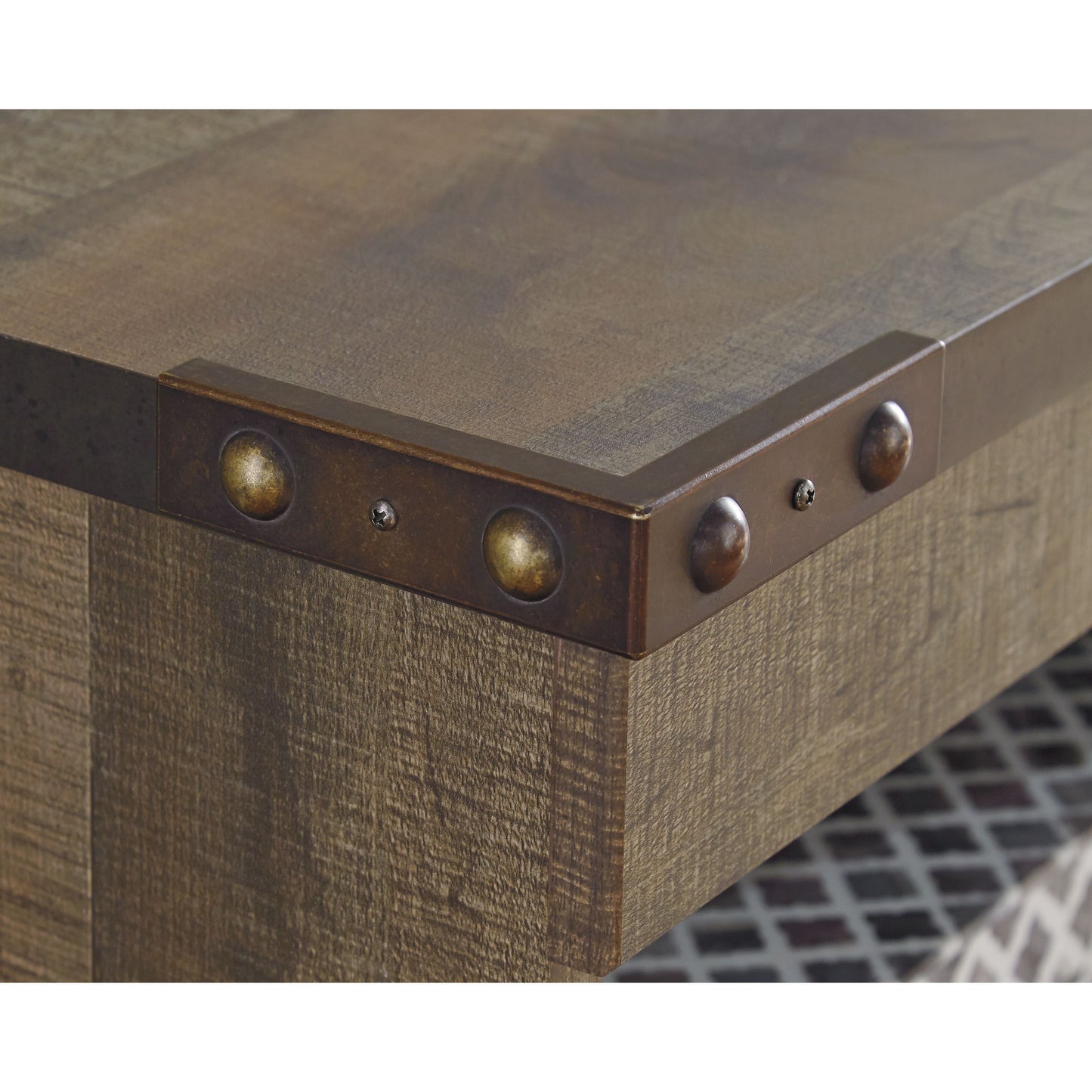 Trinell - Brown - 63" TV Stand With Glass/Stone Fireplace Insert