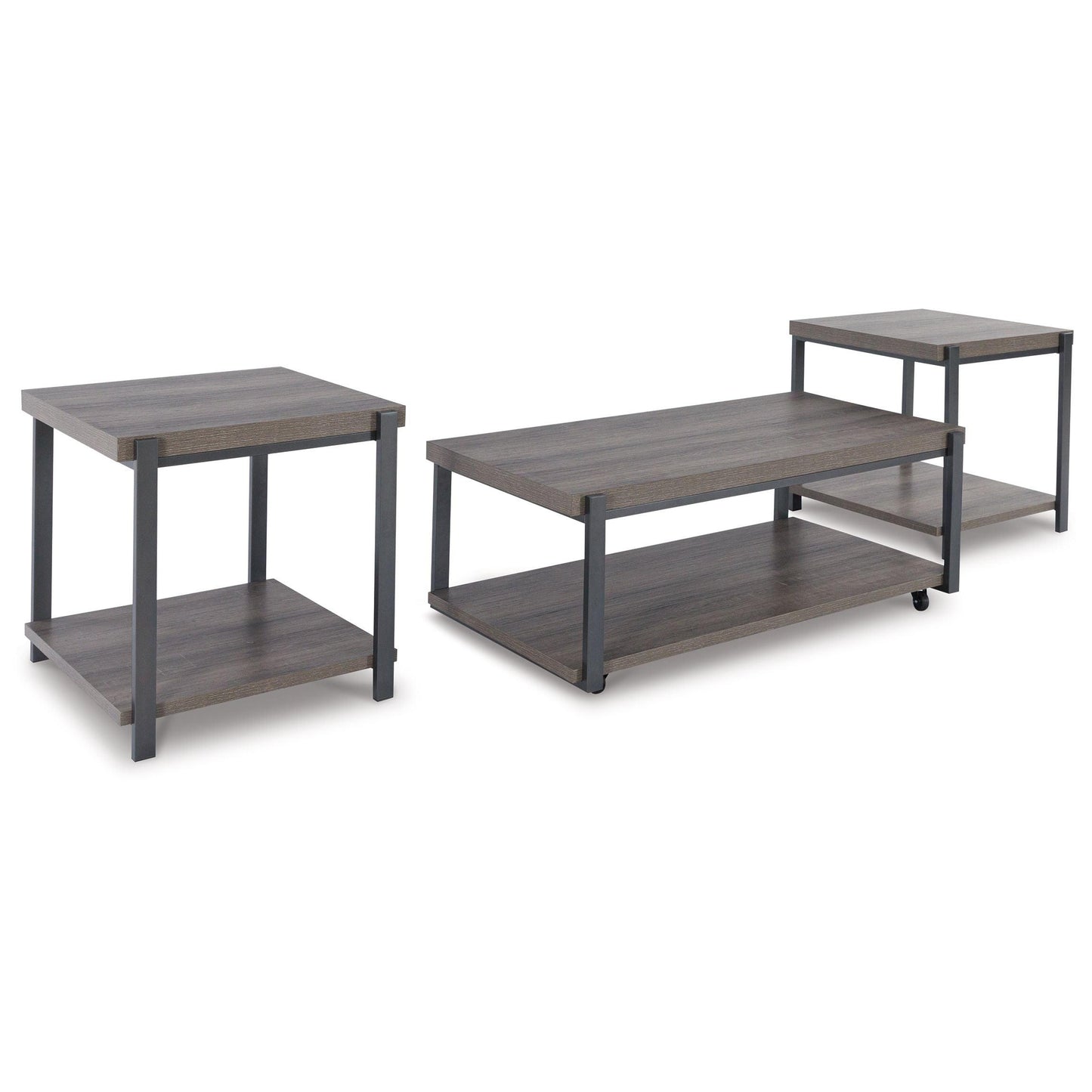 Wilmaden - Gray / Black - Occasional Table Set (Set of 3)